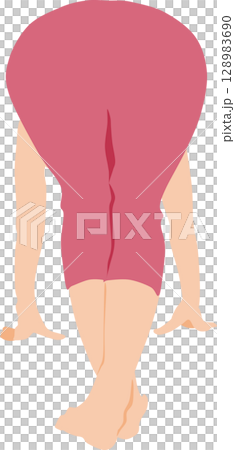 Illustration of a woman doing yoga (stretching) Illustration of a woman doing yoga (stretching) 128983690