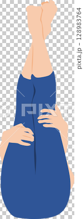 Illustration of a woman doing yoga (stretching) Illustration of a woman doing yoga (stretching) 128983764