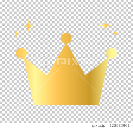 Simple icon of a gold crown 128983961