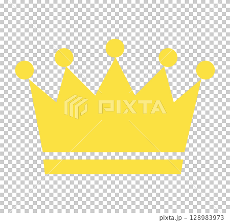 Simple crown icon yellow 128983973