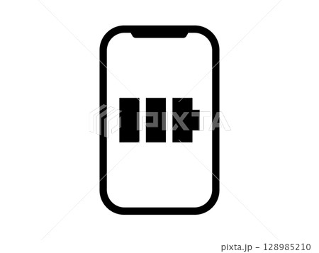 スマホと充電のアイコン　モノトーン 128985210