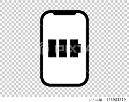 スマホと充電のアイコン　モノトーン 128985210