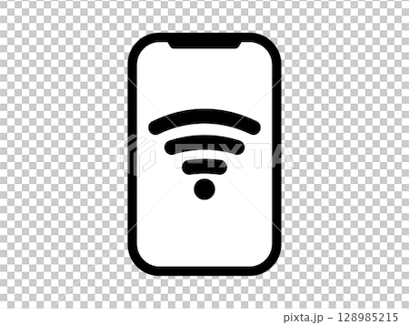 Smartphone and Wi-Fi icon Monotone 128985215