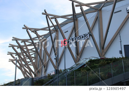 大相撲開催時 夕方のIGアリーナ 大相撲開催時 夕方のIGアリーナ 128985497