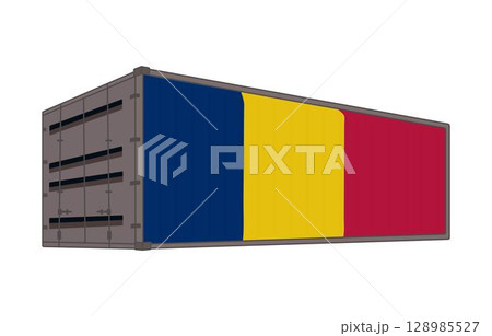 Chad national flag with shipping container 128985527