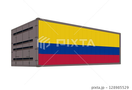 Colombia national flag with shipping container 128985529