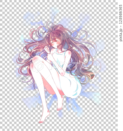 眠る女の子　しわ 128986365