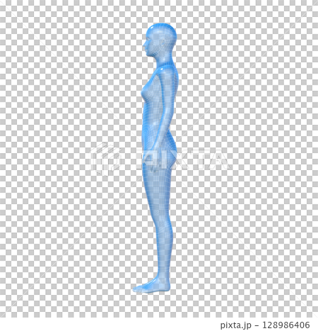 Human body model, female, human body, AI, android 128986406