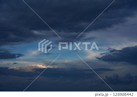 Dramatic sky before a storm. Bad weather, darkness, death. Dramatic sky before a storm. Bad weather, darkness, death. 128986442