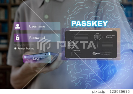 concept of using Passkey instead of a code set for maximum security Biometric Lock concept of using Passkey instead of a code set for maximum security Biometric Lock 128986656