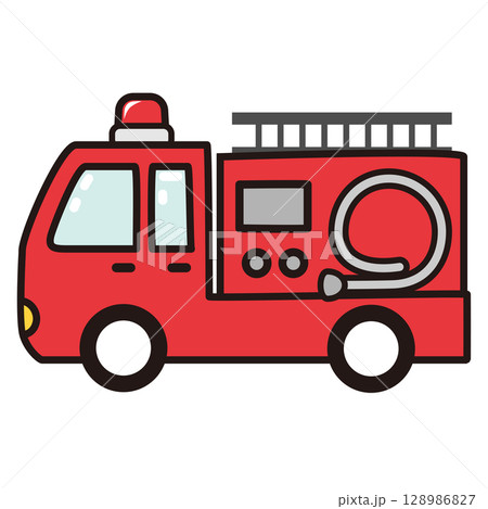 シンプルな消防車のイラスト 128986827
