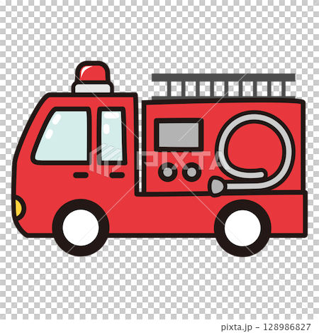 シンプルな消防車のイラスト 128986827