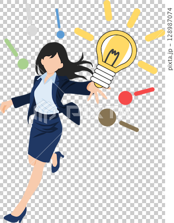 アイデアが閃くイラスト アイデアが閃くイラスト 128987074