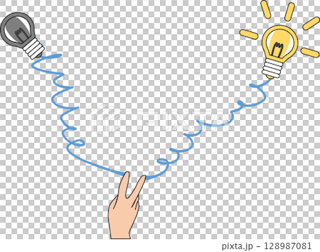 アイデアが閃くイラスト 128987081