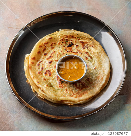 Crispy Roti Prata Delicious South Indian Delight 128987677