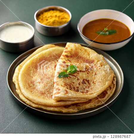 Crispy Roti Prata Delicious South Indian Delight 128987687