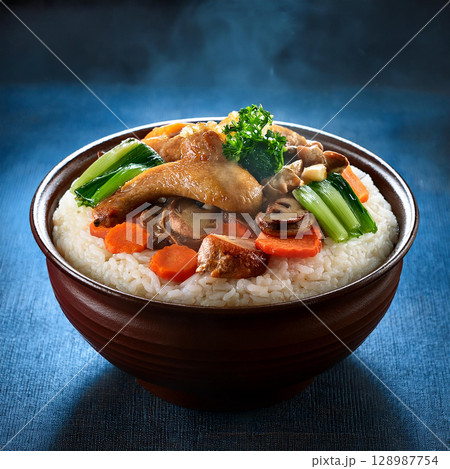 Delicious Cantonese Claypot Rice Delight 128987754