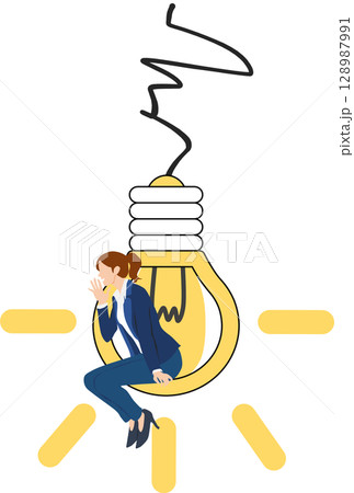 アイデアが閃くイラスト 128987991