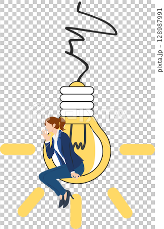アイデアが閃くイラスト 128987991
