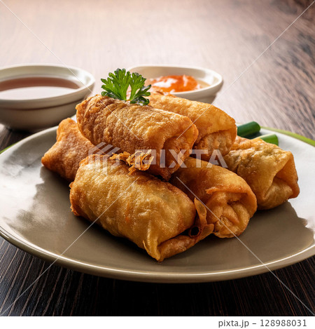 Crispy Ngoh Hiang Five Spice Meat Roll 128988031