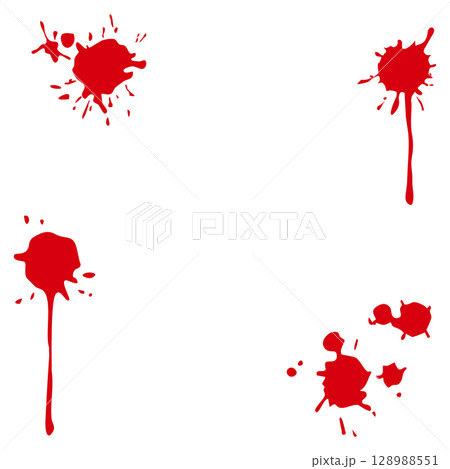血飛沫のホラーなフレーム背景イラスト 128988551