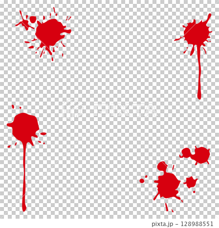 血飛沫のホラーなフレーム背景イラスト 128988551