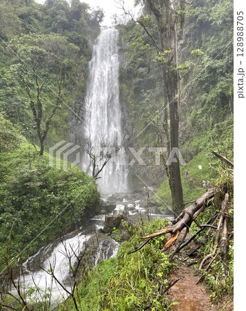 Materuni Waterfall in the Lush Foothills of Mount Kilimanjaro 128988705