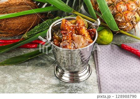 Indian cuisine - paneer with chilli 128988790