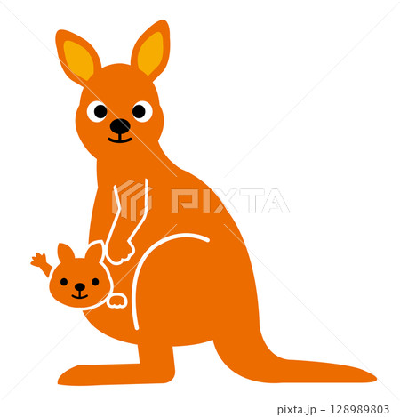 カンガルーの親子 128989803