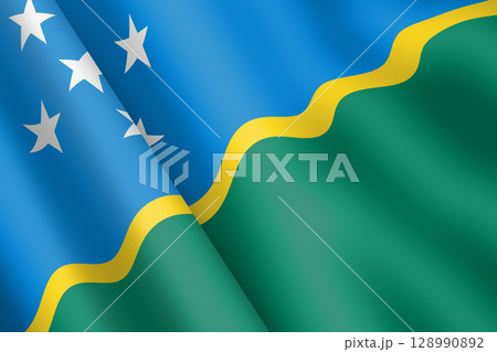 Solomon Islands waving flag 3d illustration 128990892