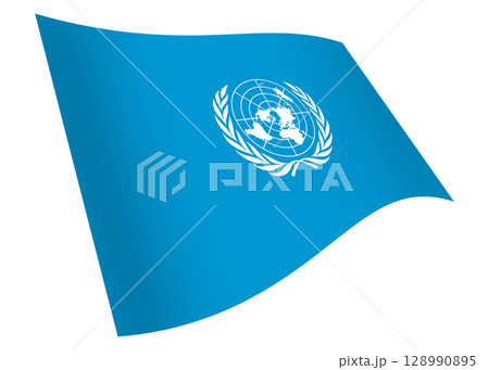 United Nations waving flag graphic 128990895