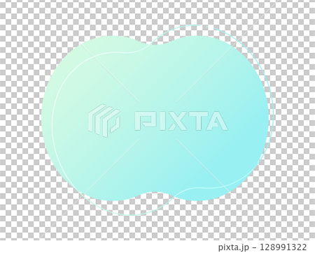 Simple mint color gradient abstract liquid shapes and lines - stylish background or decoration - blob 128991322