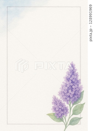 ポストカード　ライラックの花 128991969