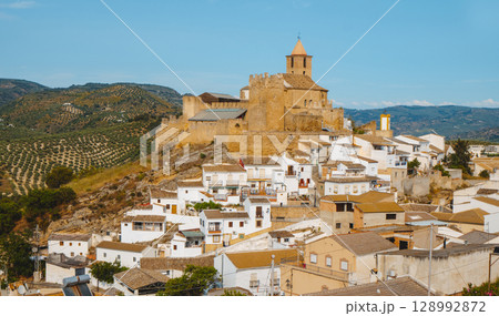 view over Iznajar, in Cordoba province, Spain 128992872