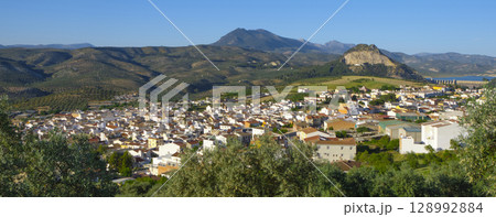 wide view of Cuevas de San Marcos and dam 128992884
