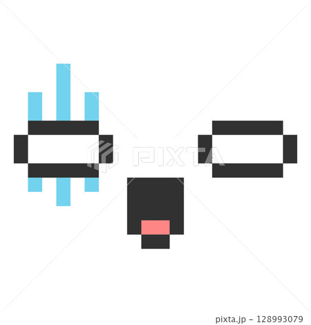 Scared kawaii emoji emoticon vector pixel art, black outline 8 bit surprised expression face with strange scary eyes Scared kawaii emoji emoticon vector pixel art, black outline 8 bit surprised expression face with strange scary eyes 128993079