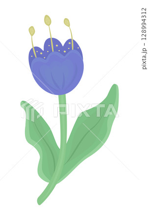 Blue magical flower, bright colorful illustration Blue magical flower, bright colorful illustration 128994312