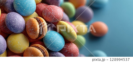 Vibrant candy display in bright colors Vibrant candy display in bright colors 128994537