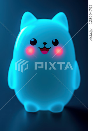 Cute glowing cat-shaped night light 128994793