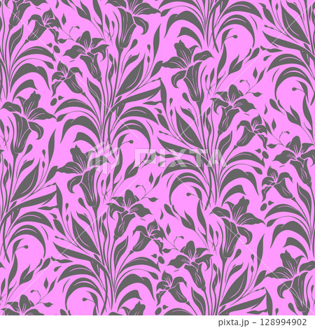 simple seamless gray pink floral pattern, texture, design simple seamless gray pink floral pattern, texture, design 128994902