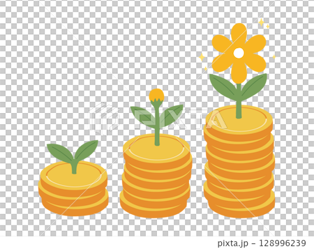 硬幣樓梯塔上下移動的插圖 硬幣樓梯塔上下移動的插圖 128996239