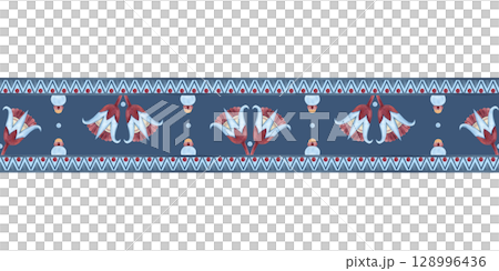 Arab ornaments seamless border sacred lotus shaped. Ancient ethnic patterns, symbols. Abstract watercolor illustration isolated on dark blue background. Egyptian, Persian, Turkish culture for frame Arab ornaments seamless border sacred lotus shaped. Ancient ethnic patterns, symbols. Abstract watercolor illustration isolated on dark blue background. Egyptian, Persian, Turkish culture for frame 128996436