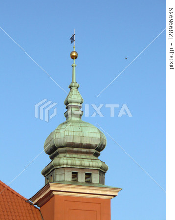 Royal Castle in Warsaw Poland a clock tower 128996939
