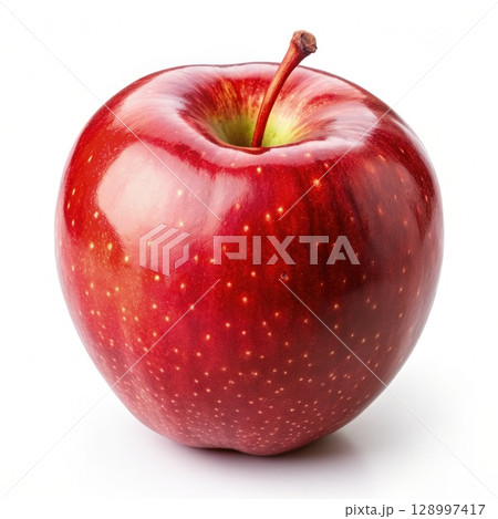 Red Apple With Bite Taken Out. Generative AI 128997417
