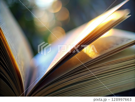 Open Book on Table. Generative AI Open Book on Table. Generative AI 128997663