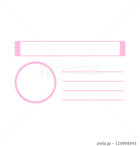 シンプル枠ありプロフィールカードテンプレートピンク 128998043