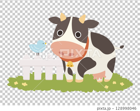 牧場モチーフのワンポイントイラストセット 128998046