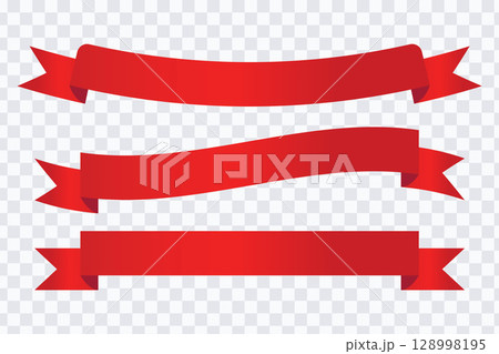 Red Ribbons Collection Vector illustration. Red Ribbons Collection Vector illustration. 128998195