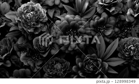 黒の花の背景 128998349