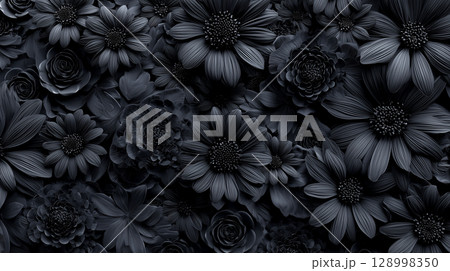 黒の花の背景 128998350